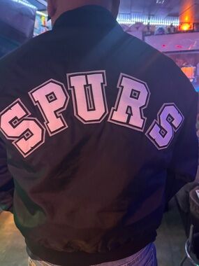 Black Jacket with 'SPURS' Back Lettering Vintage